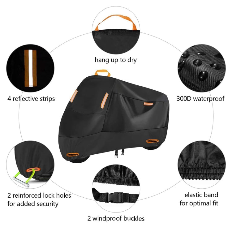 Motorcycle Rain Sun Protection Cover Oxford Cloth Dustproof With Anti-theft Buckle