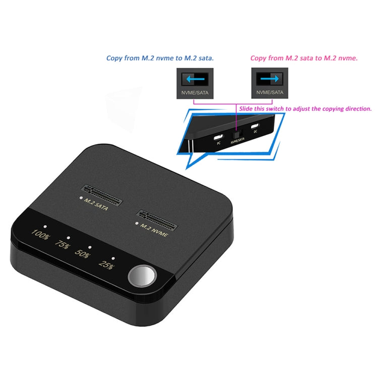 SSD Copy Machine M.2 SATA/NVME Mutual Copy Clone Online Read / Write HDD Enclosure