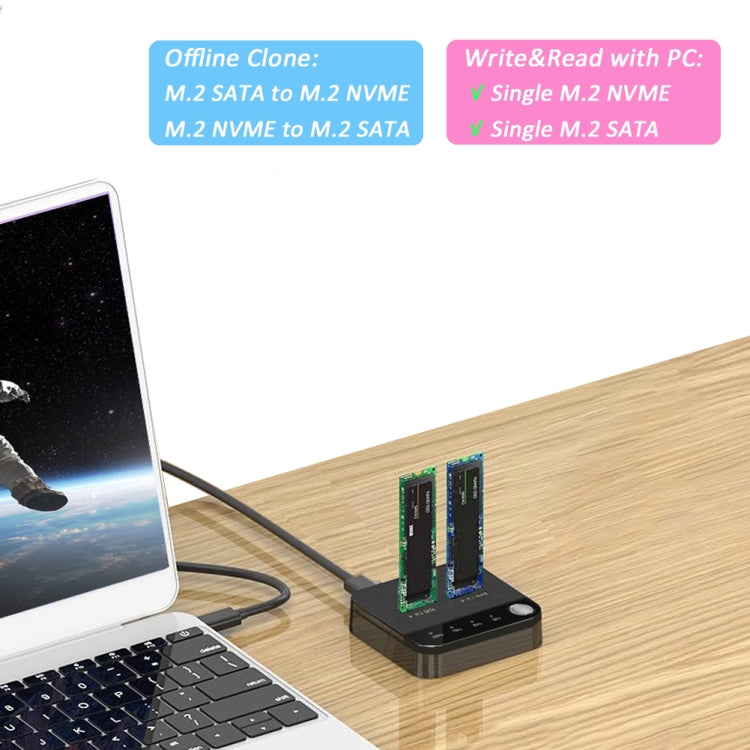 SSD Copy Machine M.2 SATA/NVME Mutual Copy Clone Online Read / Write HDD Enclosure