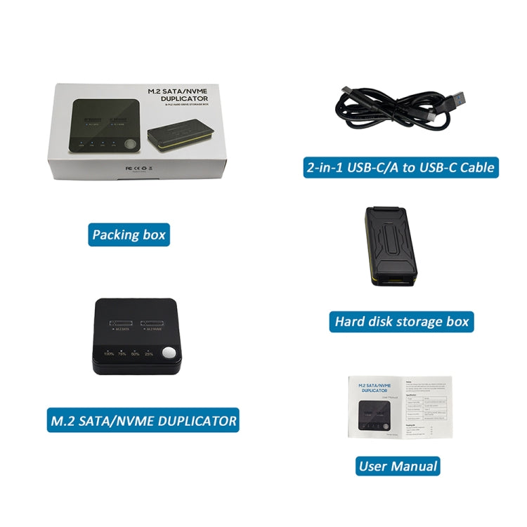 SSD Copy Machine M.2 SATA/NVME Mutual Copy Clone Online Read / Write HDD Enclosure