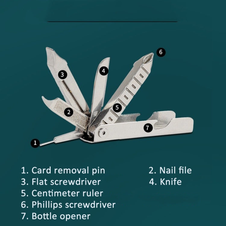 5 In 1 Multi Tool Small Outdoor Gadgets With SIM Tray Ejector, Screwdriver, Bottle Opener, Etc