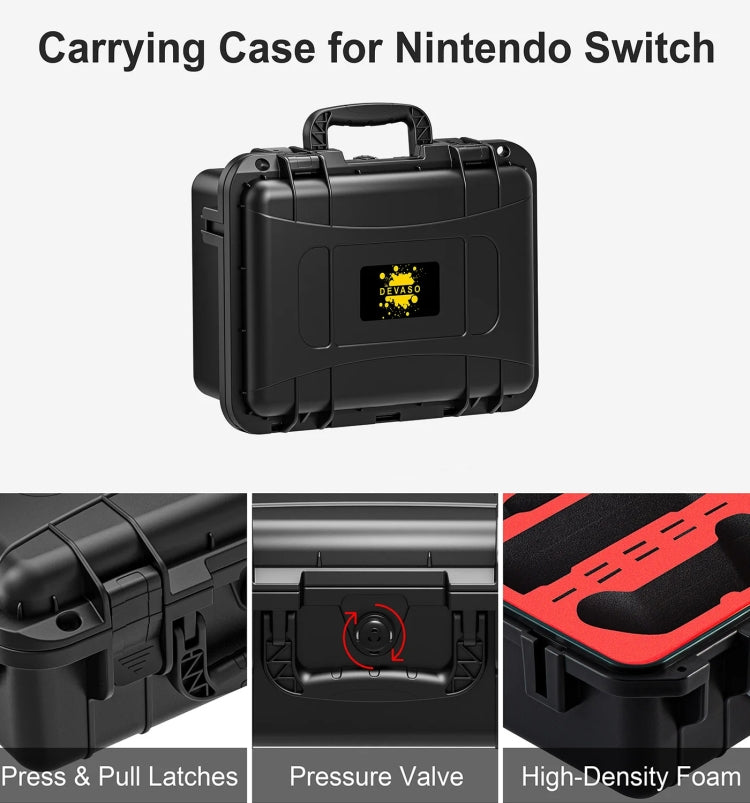 DEVASO For Switch / OLED IP67 Waterproof Storage Case Hardshell Bag