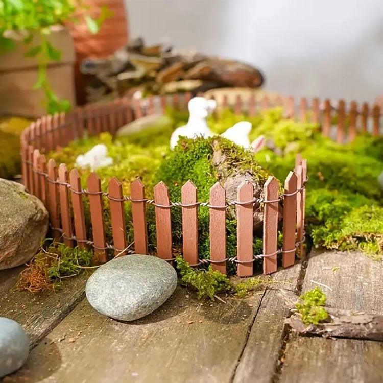90cm Miniature Wooden Fence DIY Fairy Garden Mini Landscape Ornament