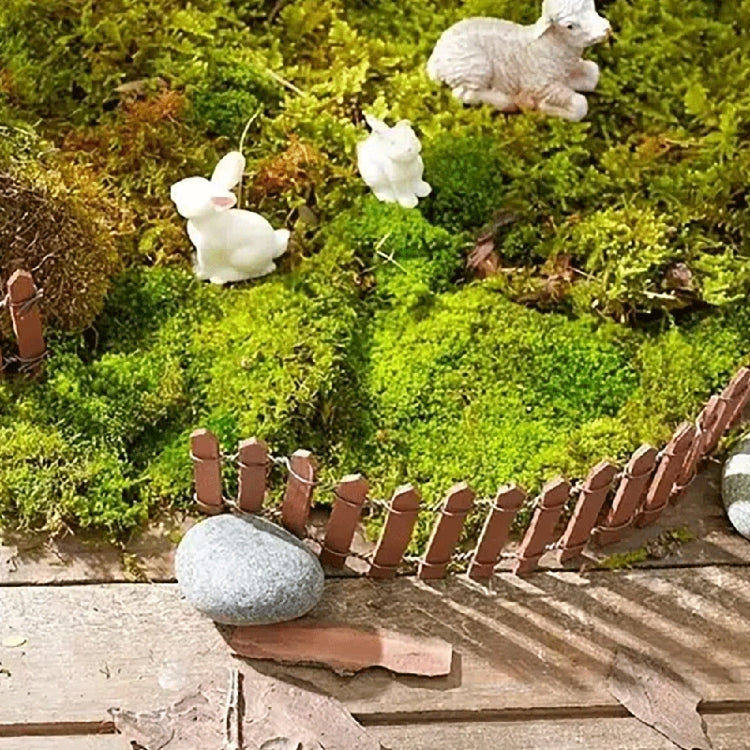 90cm Miniature Wooden Fence DIY Fairy Garden Mini Landscape Ornament