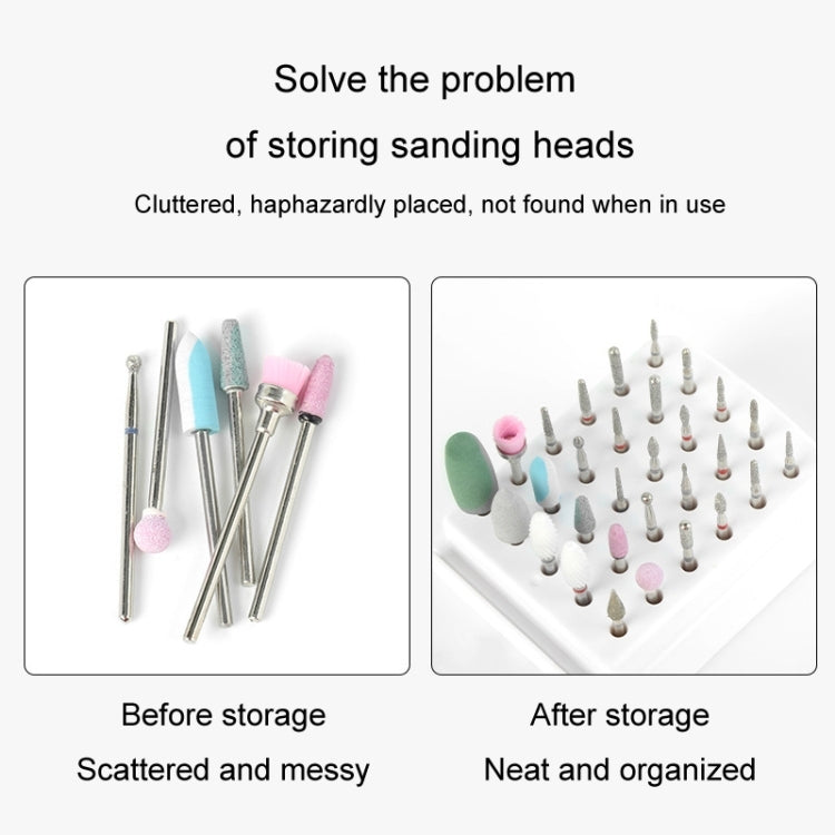 30 Holes Nail Art Drill Bits Storage Box Dustproof Display Rack With Cleaning Brush