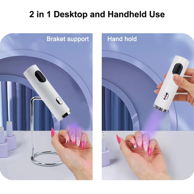 Mini UV Nail Lamp With Stand Handheld Fast Curing Lamp With Silicone Stamper Nail Dryer