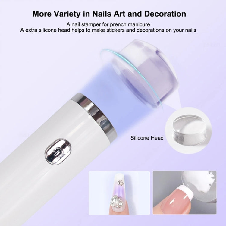 Mini UV Nail Lamp With Stand Handheld Fast Curing Lamp With Silicone Stamper Nail Dryer