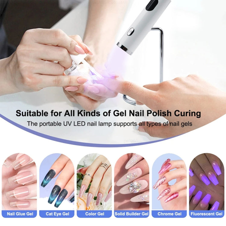 Mini UV Nail Lamp With Stand Handheld Fast Curing Lamp With Silicone Stamper Nail Dryer