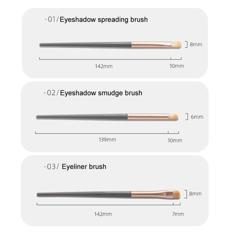 3sets 3 In 1 Portable Universal Eyeshadow Brush Makeup Tools Eye Cosmetic Brushes