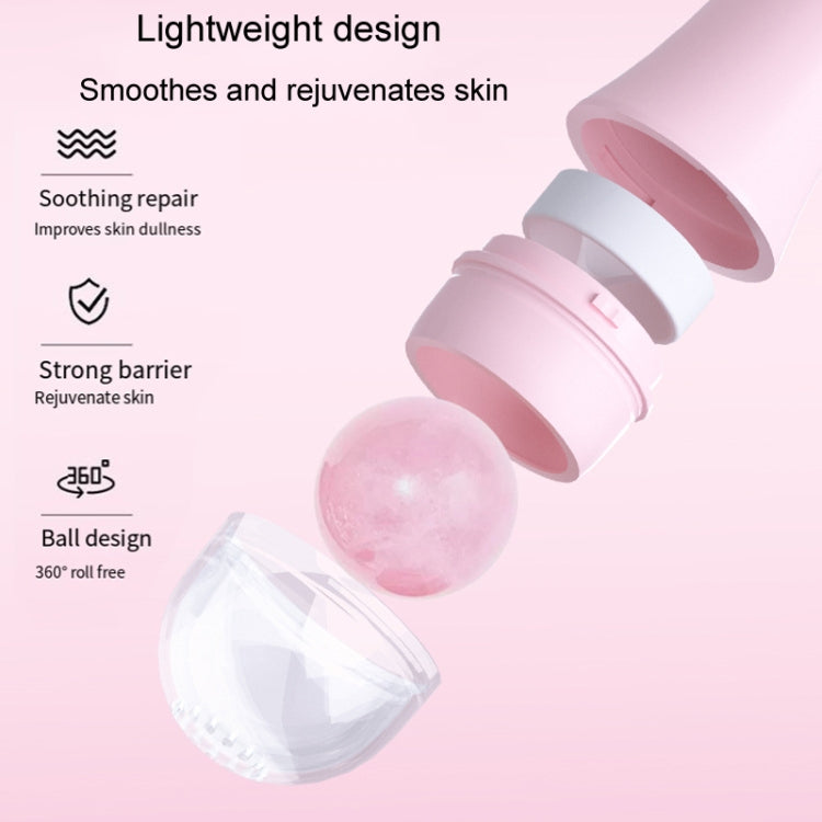 Natural Rose Quartz Face Oil Absorbing Roller Volcanic Stone Facial Skin Repair Cleansing Massager