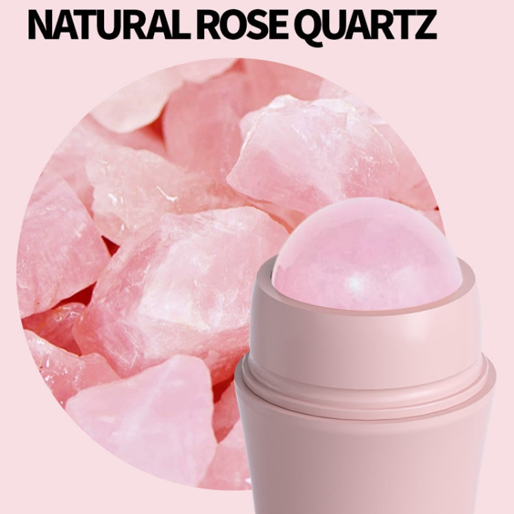 Natural Rose Quartz Face Oil Absorbing Roller Volcanic Stone Facial Skin Repair Cleansing Massager
