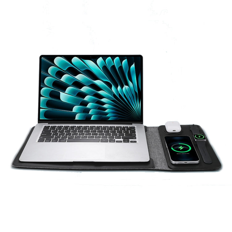 5 In 1 Laptop Sleeve With Wireless Charging Mouse Pad Desk Mat For 12-14 Inch Laptops