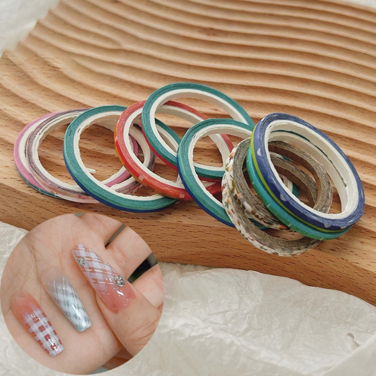 10 Rolls Nail Art Grid Line Paper Tape Stickers 2mm Fine Tape Grid DIY Manicure Pattern Tool