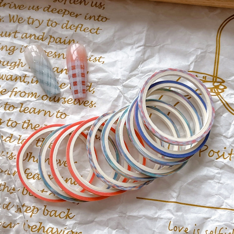 10 Rolls Nail Art Grid Line Paper Tape Stickers 2mm Fine Tape Grid DIY Manicure Pattern Tool