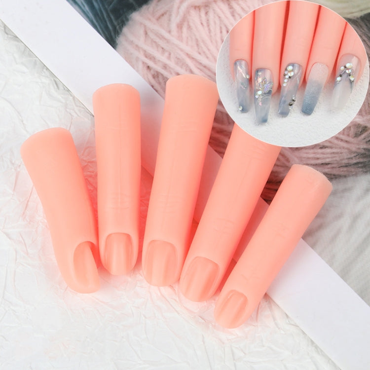5pcs /Set Nail Art Silicone Fake Fingers Insertable Nail Piece Practice Finger Molds