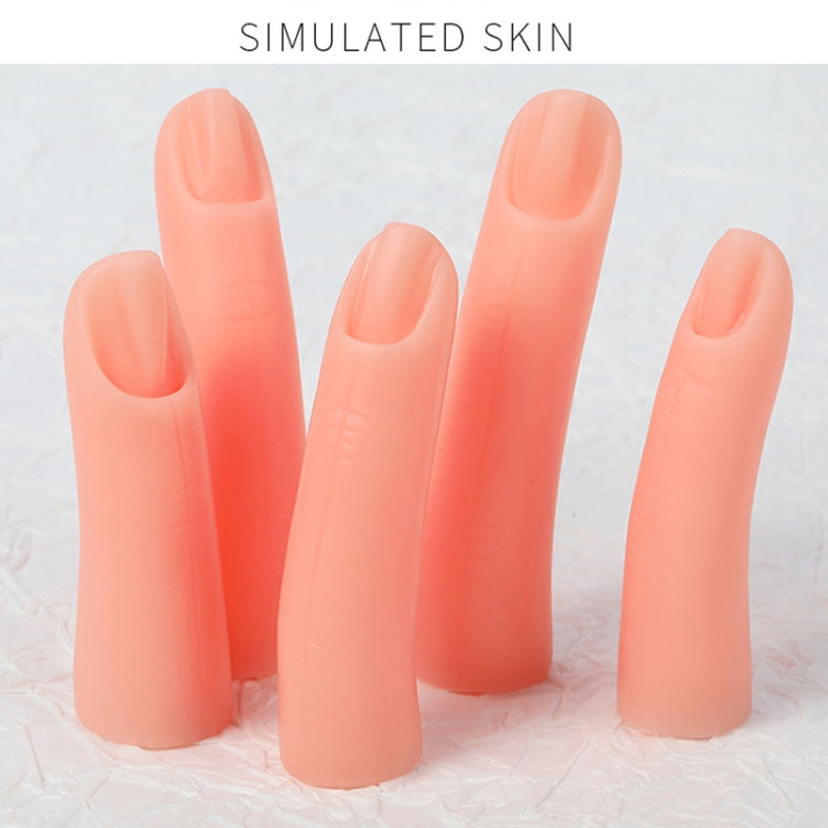 5pcs /Set Nail Art Silicone Fake Fingers Insertable Nail Piece Practice Finger Molds