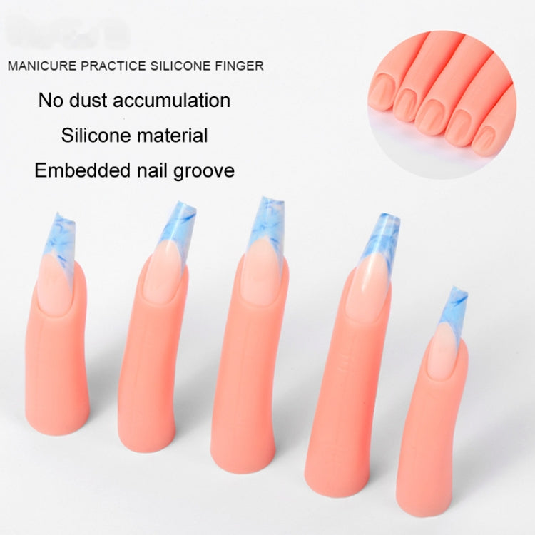 5pcs /Set Nail Art Silicone Fake Fingers Insertable Nail Piece Practice Finger Molds