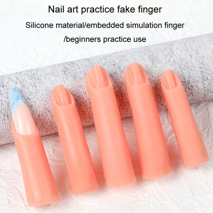5pcs /Set Nail Art Silicone Fake Fingers Insertable Nail Piece Practice Finger Molds