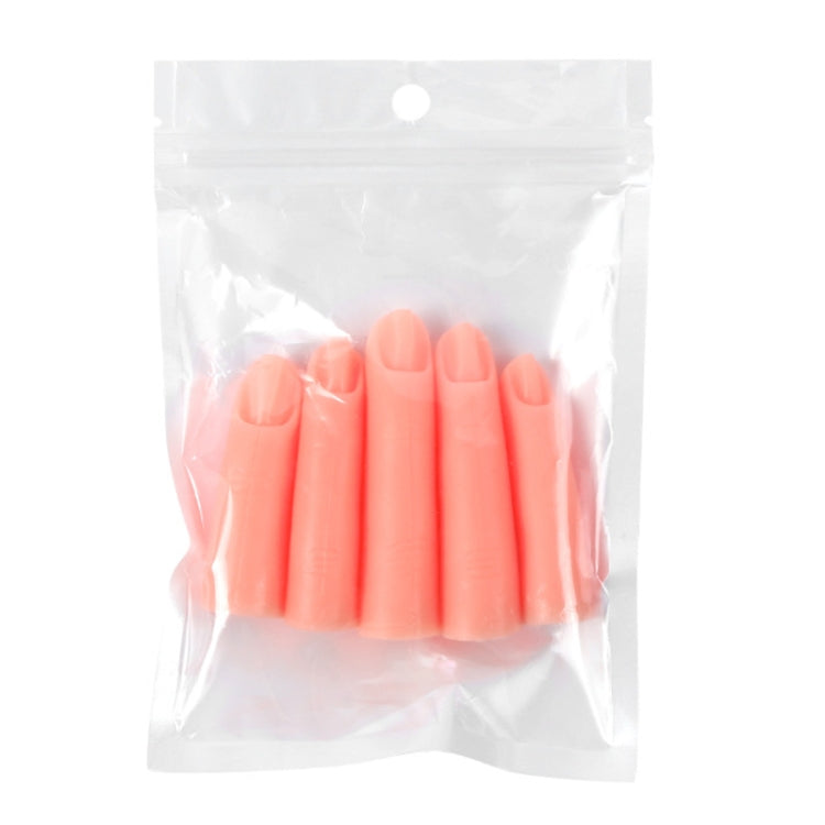 5pcs /Set Nail Art Silicone Fake Fingers Insertable Nail Piece Practice Finger Molds