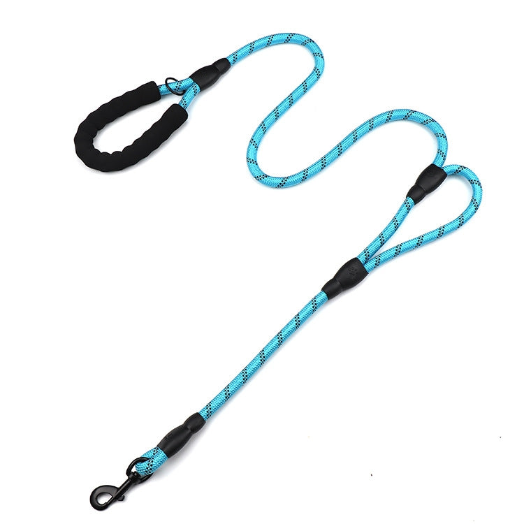 Double Handle Dog Leash Nylon Reflective Rope for Control Safety Training