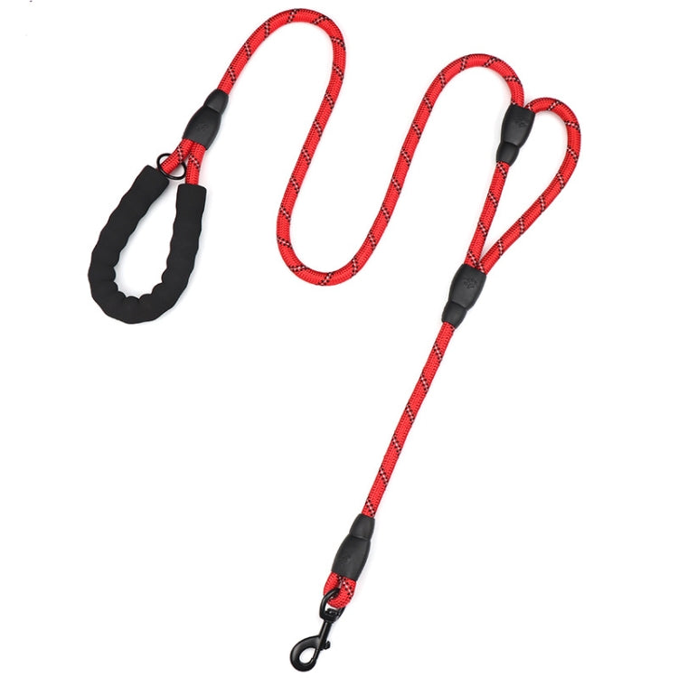 Double Handle Dog Leash Nylon Reflective Rope for Control Safety Training