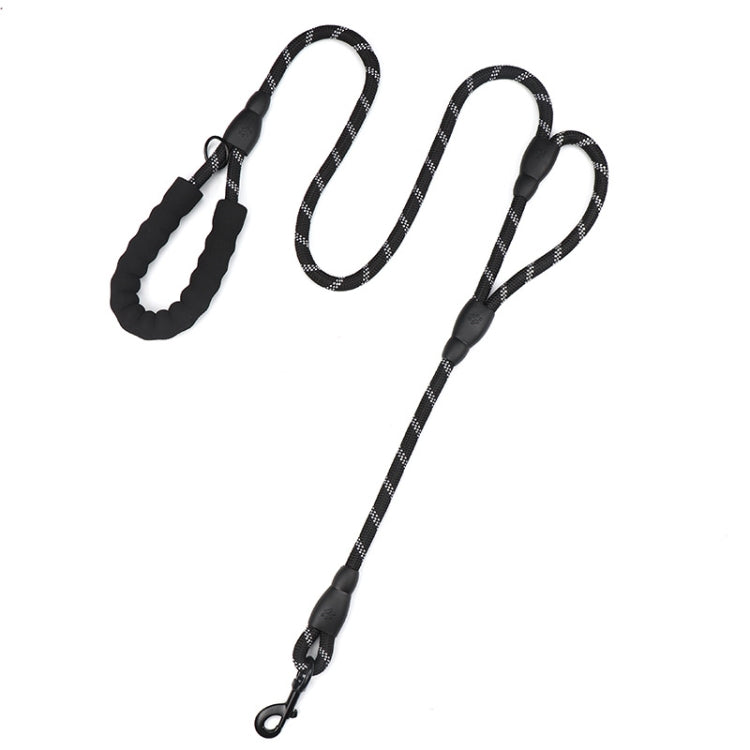 Double Handle Dog Leash Nylon Reflective Rope for Control Safety Training