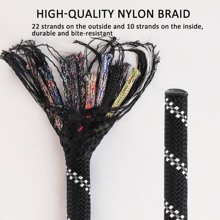 Double Handle Dog Leash Nylon Reflective Rope for Control Safety Training