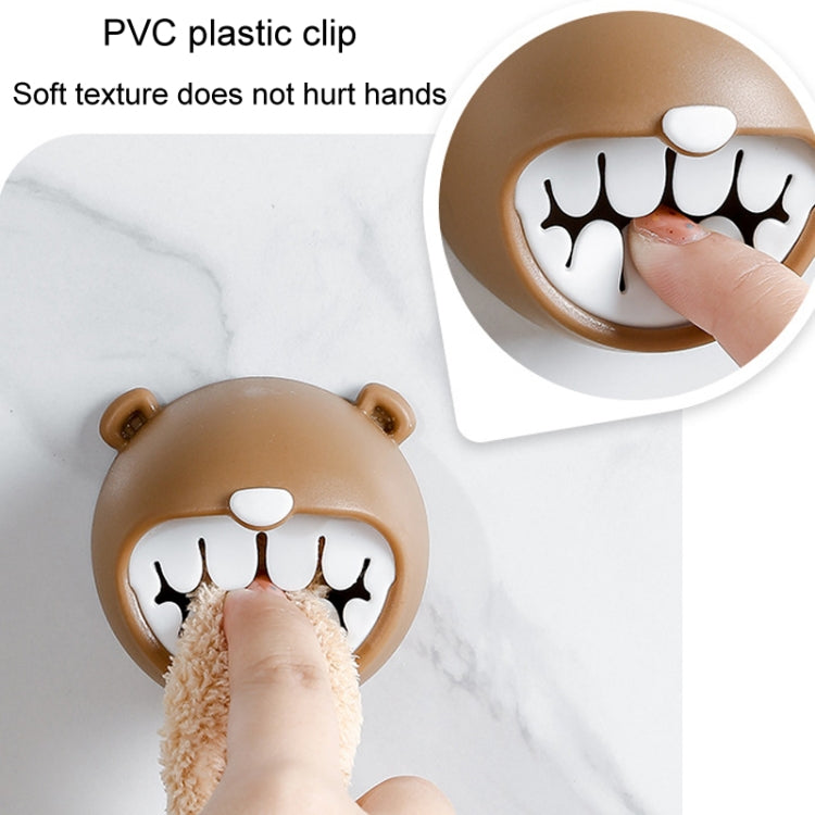 Bear Towel Holder Bathroom Towel Hooks Kitchen Rag Stopper Washcloth Dishcloth Storage