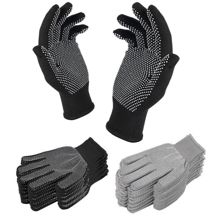 5pairs Outdoor Breathable Non-slip Particle Silicone Hiking Riding Nylon Gloves Thin Mittens
