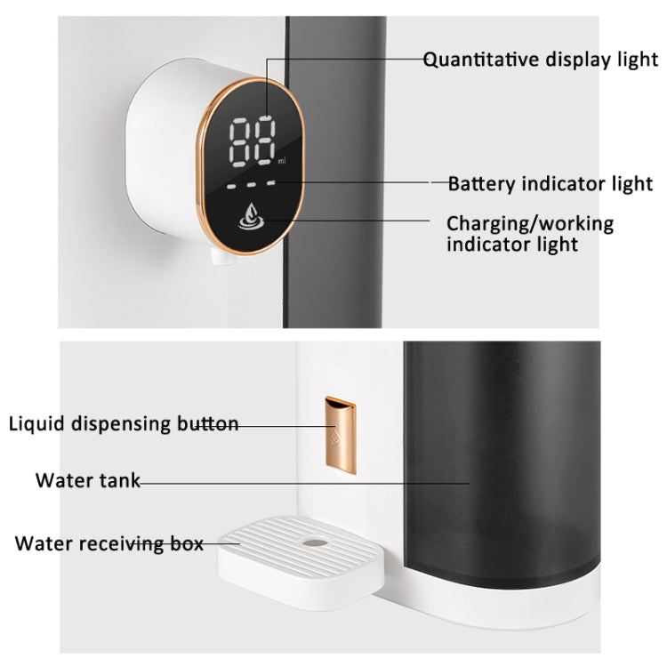 600ml Automatic Mouthwash Dispenser 4 Levels Quantitative with 2 Cups