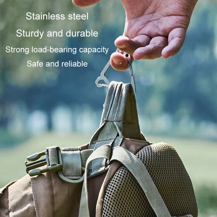 Outdoor Stainless Steel Hanging Buckle Multi-functional Portable Triangle Hook Multi-Hook Carabiner