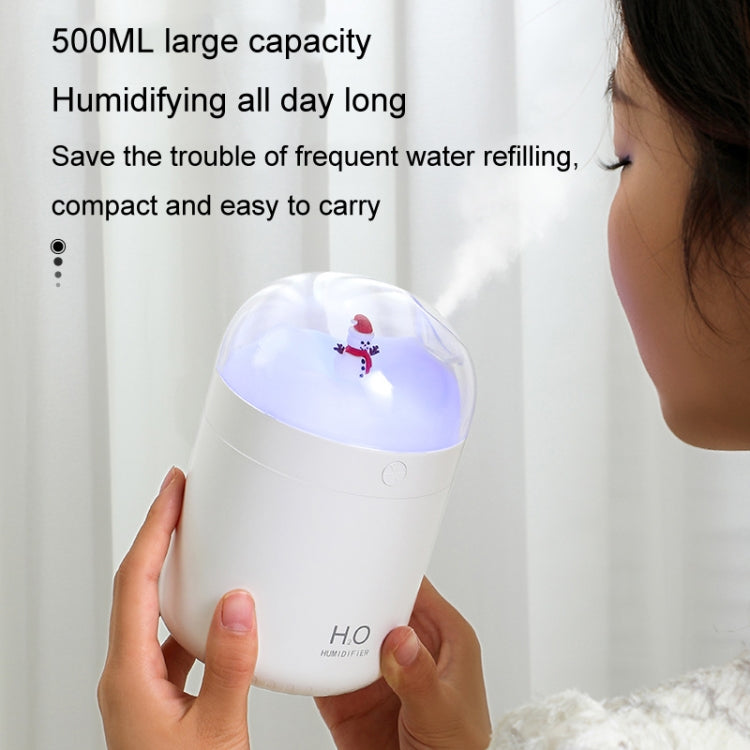 500ml Snowman Humidifier USB Desktop Large Capacity Colorful Ambient Light Air Humidifier