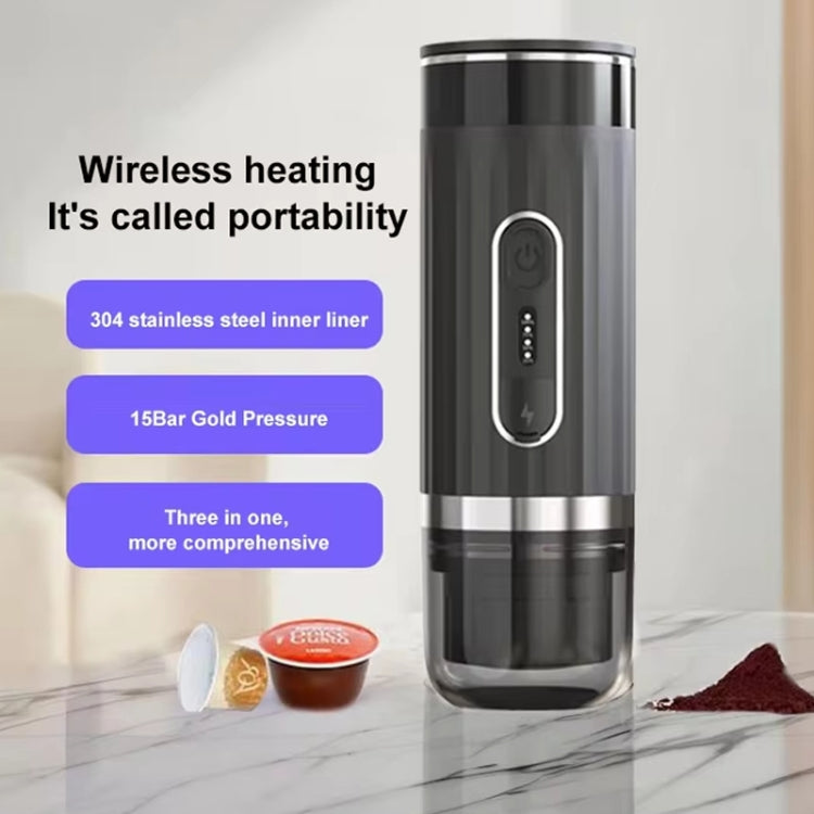 3 In 1 Automatic Wireless Italian Capsule Coffee Machine Portable Rechargeable Heating Coffee Maker