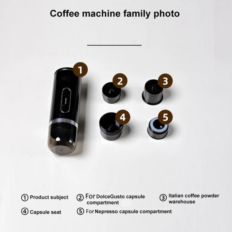 3 In 1 Automatic Wireless Italian Capsule Coffee Machine Portable Rechargeable Heating Coffee Maker