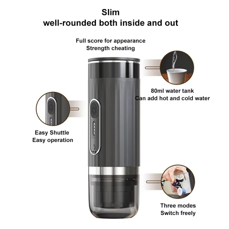 3 In 1 Automatic Wireless Italian Capsule Coffee Machine Portable Rechargeable Heating Coffee Maker