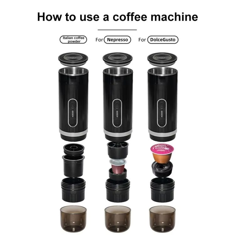 3 In 1 Automatic Wireless Italian Capsule Coffee Machine Portable Rechargeable Heating Coffee Maker