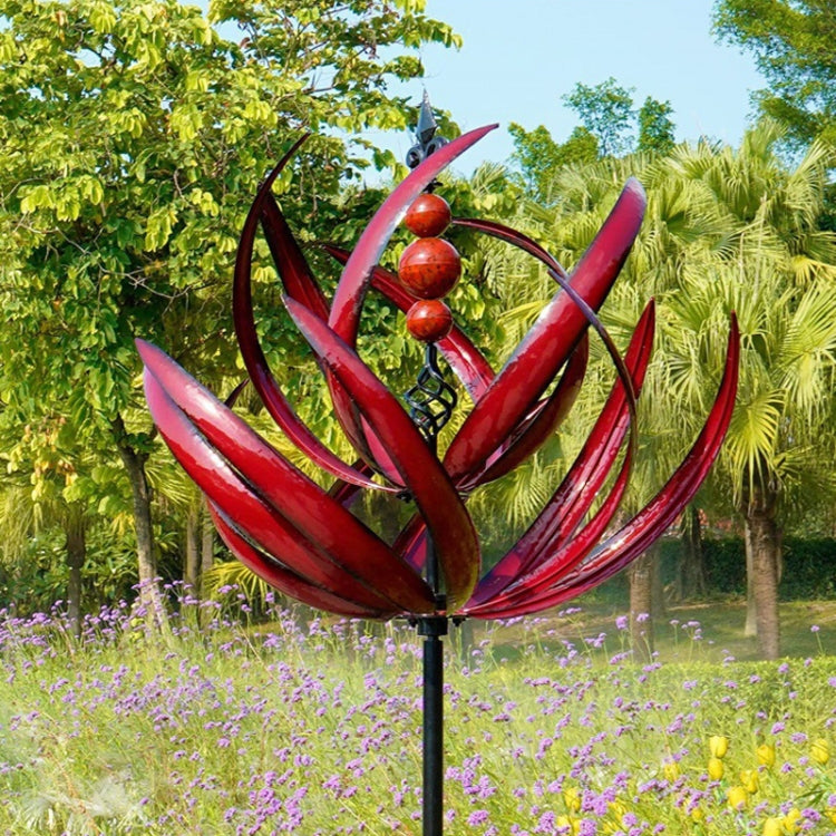 Metal Iron Windmill Crafts Outdoor Gardening Decorative Ground Planter