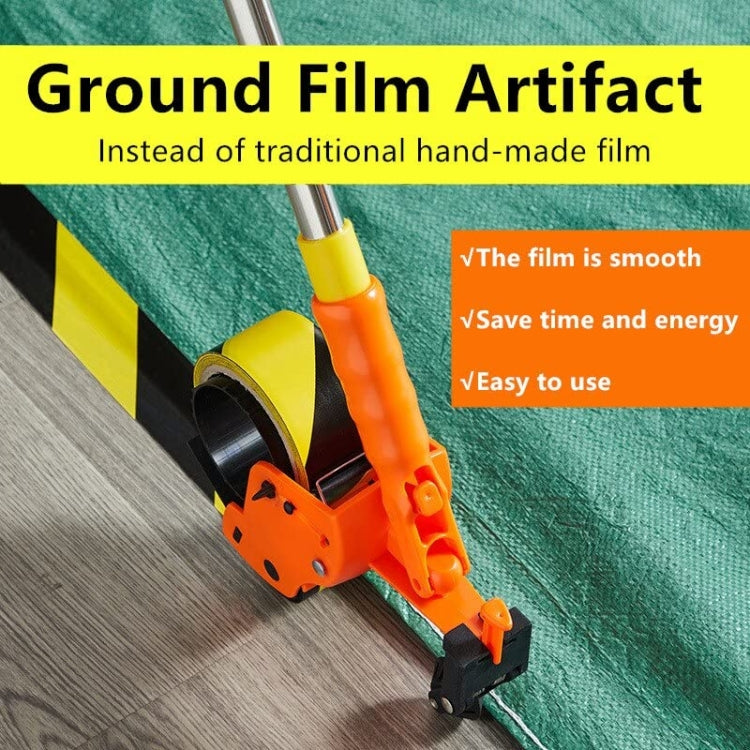 Bending-Free Floor Tape Applicator Quick-Sticking Device For Masking Paper With Extendable Pole