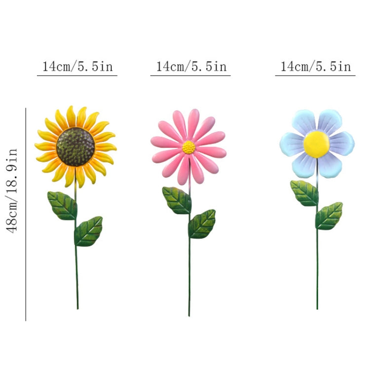 Outdoor Lawn Patio Decoration Iron Flower Inserts
