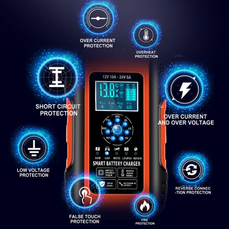 ANHTCzyx 12V/24V 6-180AH 7-Stage Smart Car Motorcycle Battery Charger