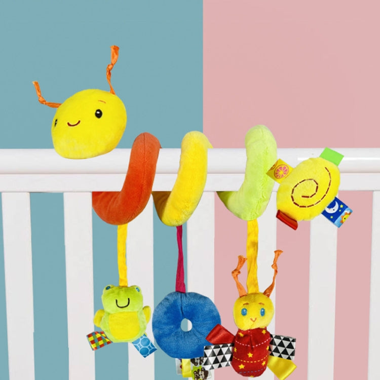 Baby Caterpillar Cot Spiral Toy Cartoon Animal Baby With Rattle Bee Pram Hanging Soothing Toy