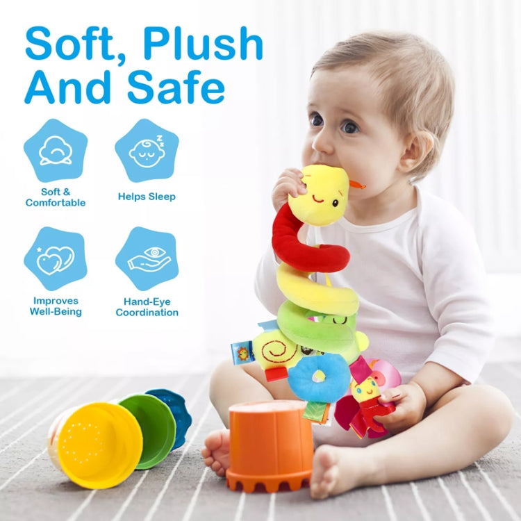 Baby Caterpillar Cot Spiral Toy Cartoon Animal Baby With Rattle Bee Pram Hanging Soothing Toy