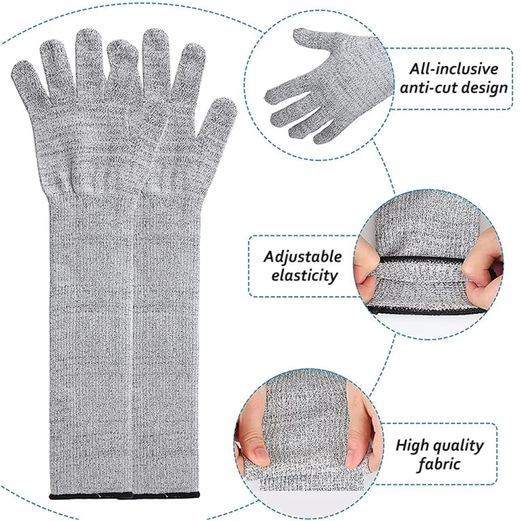 1pair Extended Anti-Cut Sleeve Gloves HPPE Anti-Scratch Arm Guard Anti-Bite Labour Gloves
