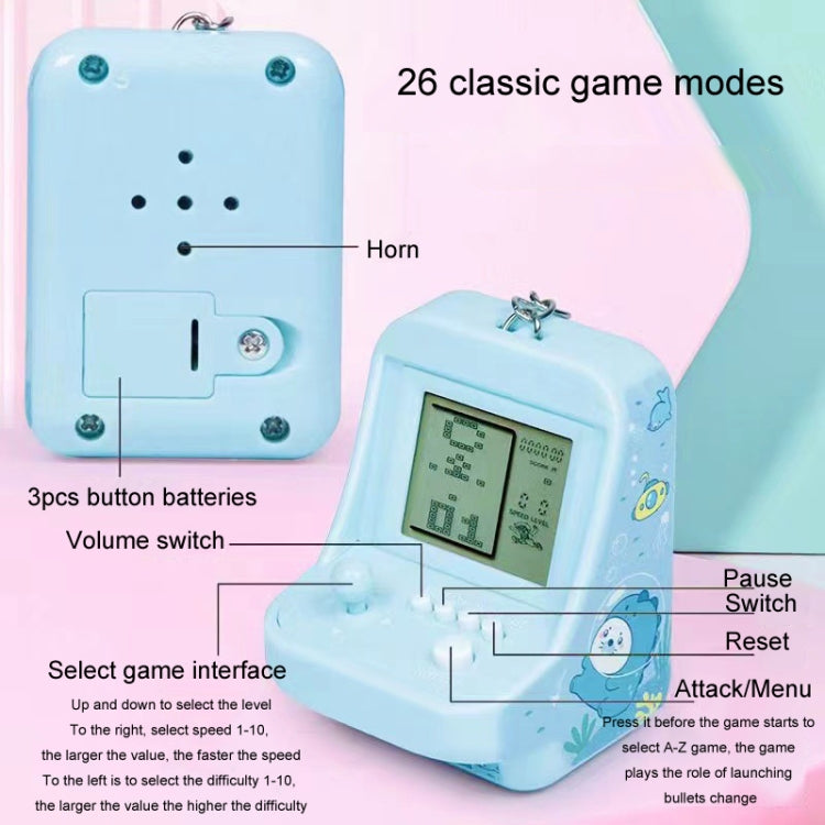 Child Portable Arcade Game Machine Keychain Pendant Mini Building Block Game Toy Gift