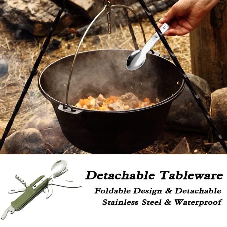 SY-FT008 7-in-1 Multifunctional Outdoor Camping Portable Folding Tableware Combination