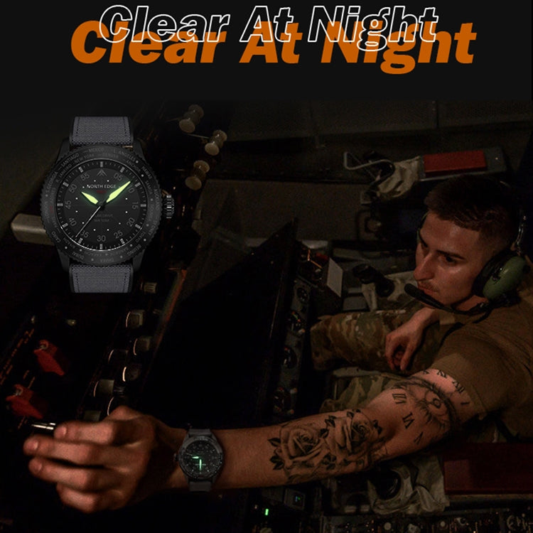 NORTH EDGE Men Light-powered Waterproof Sports Luminous Quartz Watch