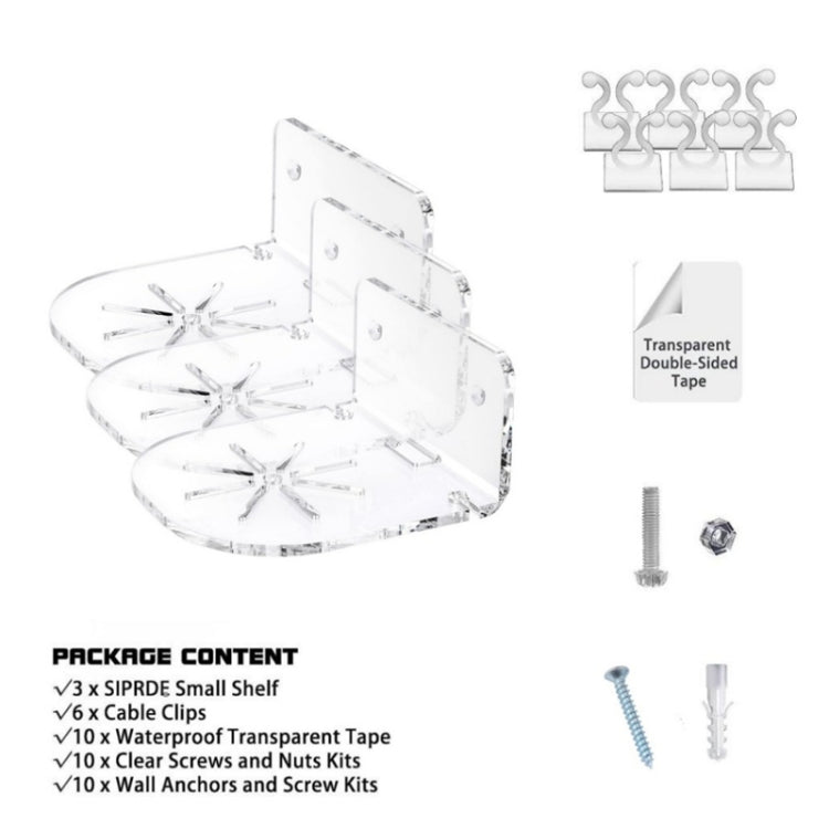 3pcs / Set Acrylic Wall Mount Bracket For Baby Monitor / Safety Camera / Speaker