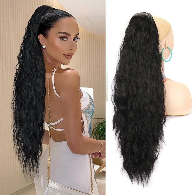 Ladies Extended Woolly Curly Rope Pulling Mesh Ponytail Wig
