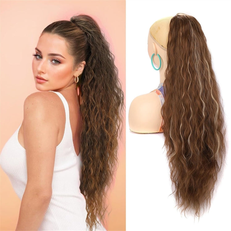 Ladies Extended Woolly Curly Rope Pulling Mesh Ponytail Wig