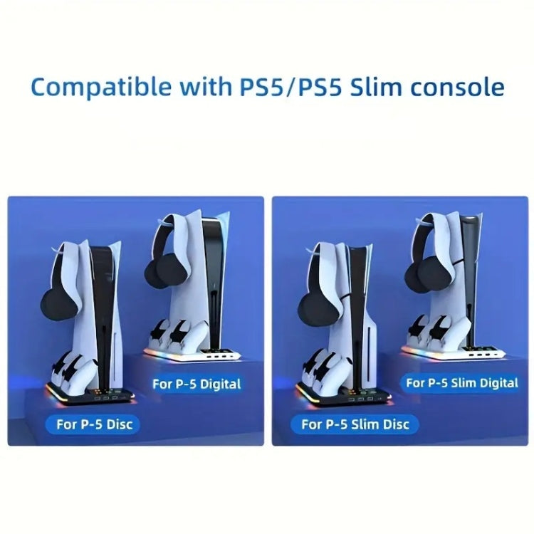 For PS5 Slim / PS5 iplay HA-8008 Cooling Bracket Headphone Organiser Grip Holder Charger